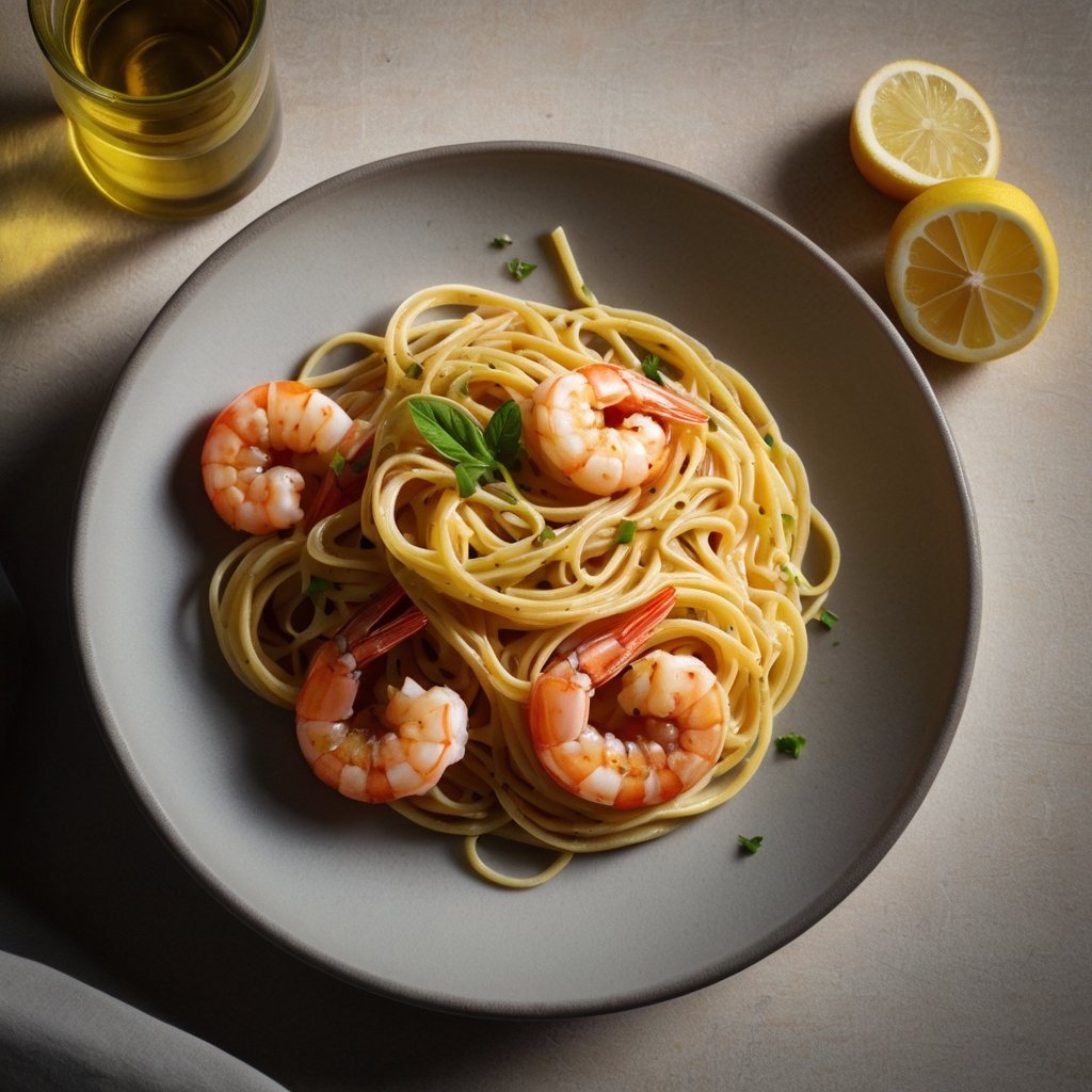 Shrimp Scampi with Linguini